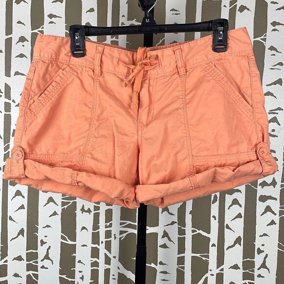 Tangerine Orange Roll Tab Shorts 11 - Picture 4 of 8